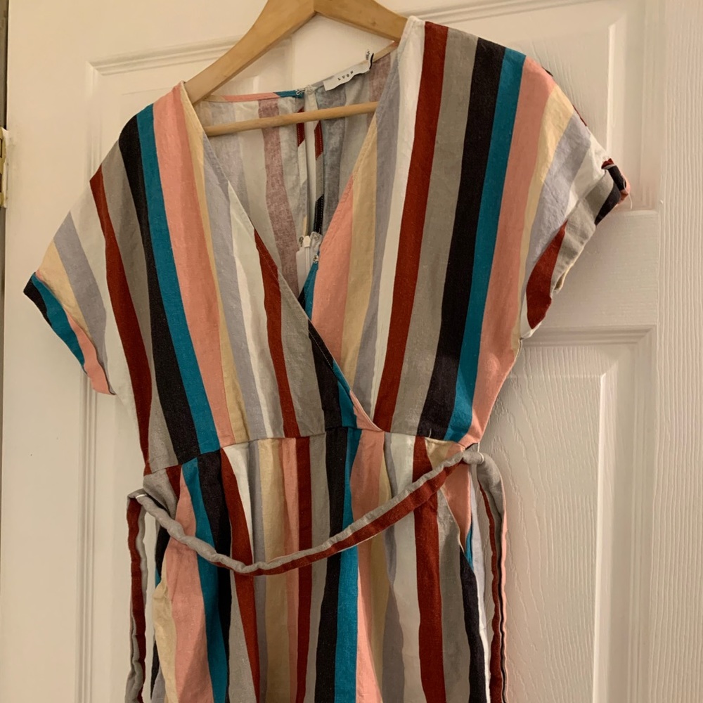 Lush Multi Colored Striped Romper Large